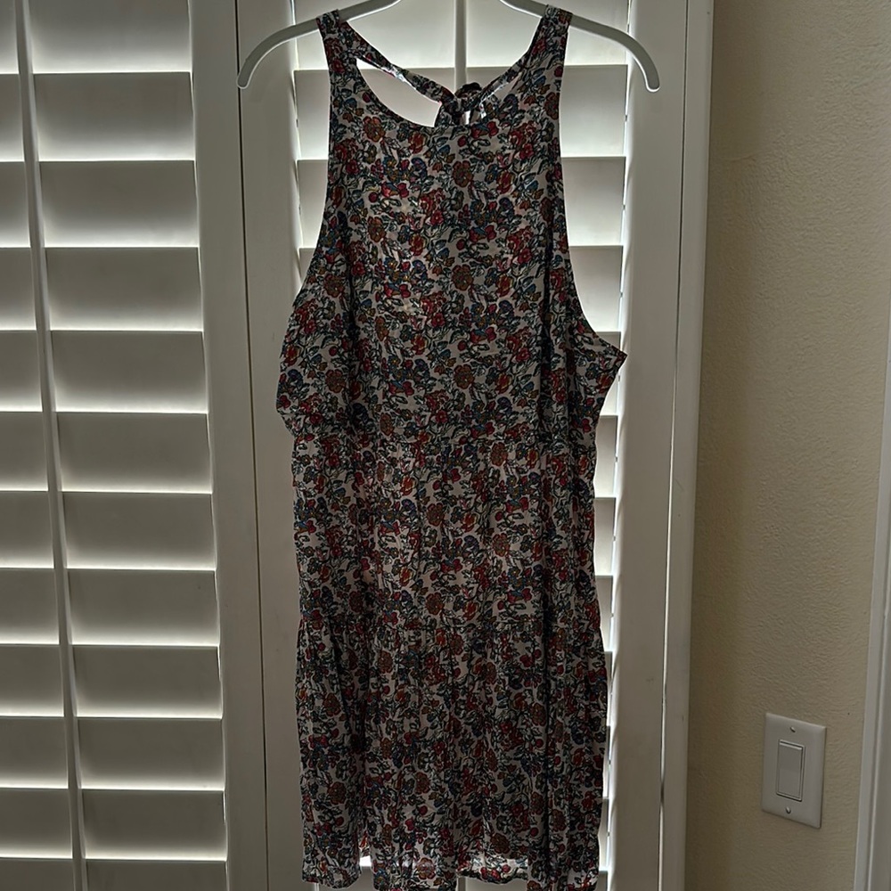 NATURAL LIFE Pink and White Halter Backless Sundress